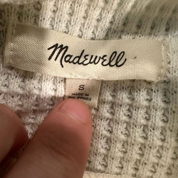 Madewell mock neck waffle sweatshirt antique cream - Picture 6 of 7